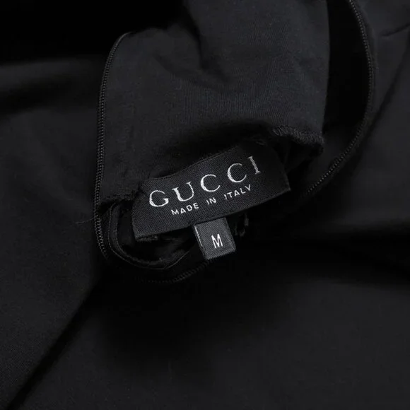 Gucci Vintage M Jersey High Neck Long Sleeve Hat Black - Picture 7 of 9